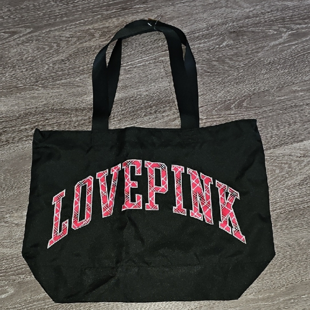 Victoria Secret PINK (LOVE PINK) Black,Red,White Zippered Tote,NWTS